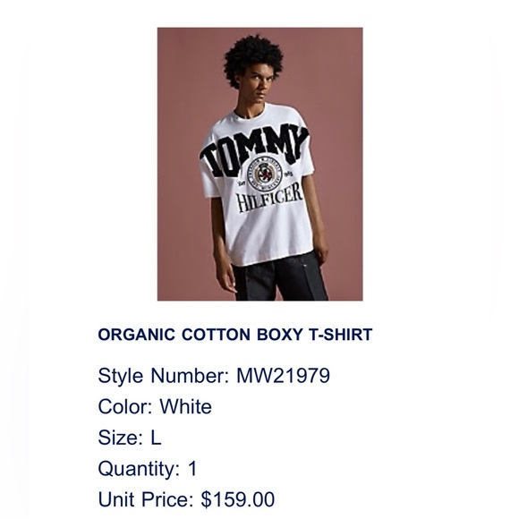 TOMMY HILFIGER ORGANIC COTTON BOXY VINTAGE T-SHIRT LARGE - Picture 4 of 4